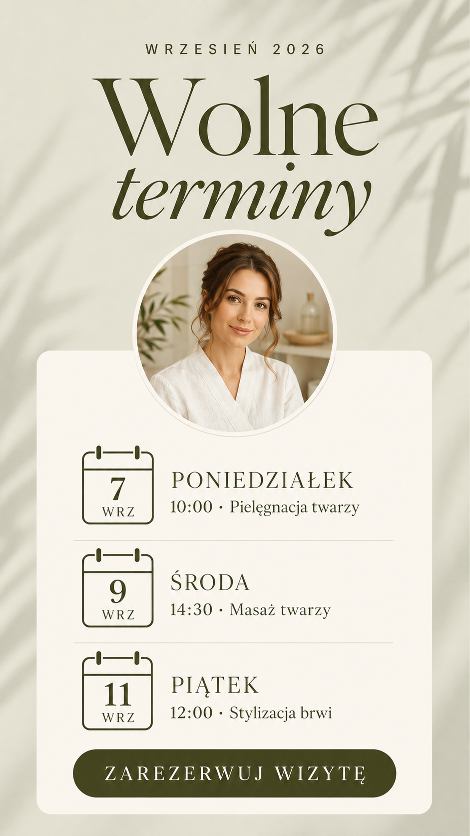 Podgląd szablonu Wolne terminy · Szałwia