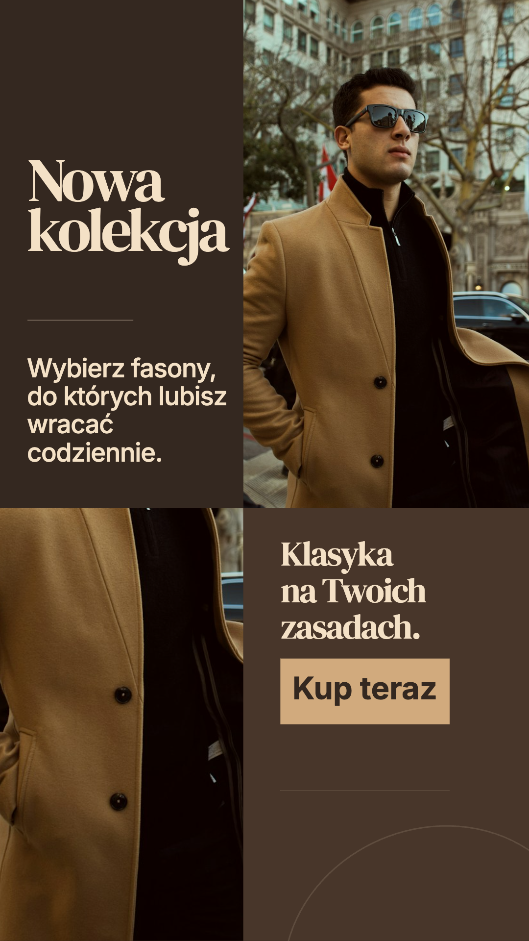 Kolaż · Karmel i czerń